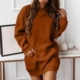 thumbnail image 2 of Clothing! Yajing Oversized Hoodies for Women Women's Trendy Dress 2025 Fall Solid Color Long Sleeve Mini Dresses with Pocket Comfy Soft Classic T Shirt Dresses Hoodies for Women Multi-Color L, 2 of 5