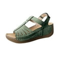 thumbnail image 2 of HAOTAGS Wedge Sandals for Women Fish Mouth Comfortable Walking Platform Shoes Army Green Size 8.5, 2 of 8
