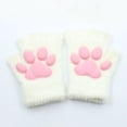 thumbnail image 1 of Guantes de silicona 3D con forma de garra de gato, bonitos guantes de peluche de gato para niñas, guantes cálidos con imitación de visón y garra de gato, 1 of 6