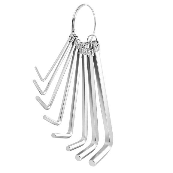 Metric Hex Key Set, Heavy Duty L-Shape Allen Wrenches with Portable Keyring Holder, Small Pocket Sized Hand Tool Kit for Bicycle Repair, Furniture Assembly, DIY