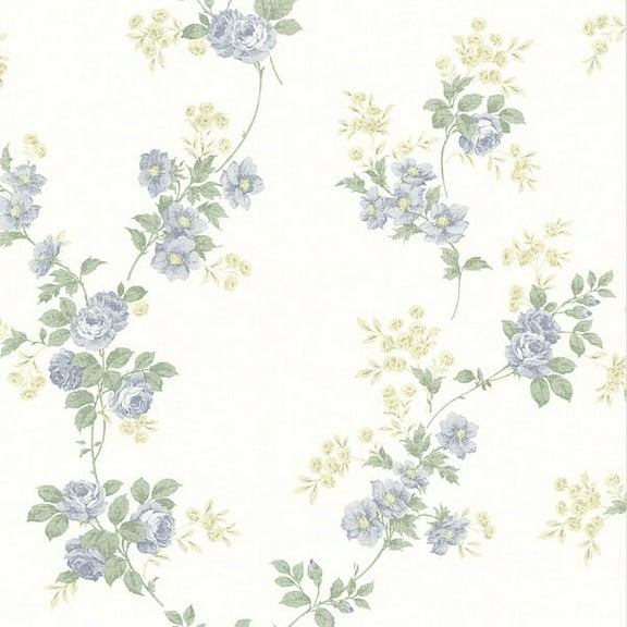 Brewster Falk Blue Rose Trail Wallpaper