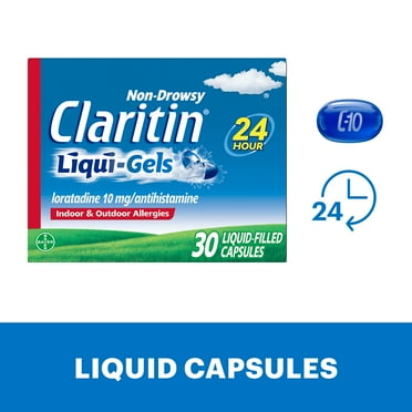 Claritin Allergy Relief Liqui-Gels 24-Hour Non-Drowsy Antihistamine Capsules, Allergy Medicine, 30 Count
