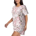 thumbnail image 2 of Naloa Cute Rabbit Women's Short-Sleeved Pajama Set, Loungewear, Summer pajamas, Breathable Cozy - 3X-Large, 2 of 9