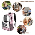 thumbnail image 4 of FKELYI Clear Backpack for Girls 17 Inch Schoolbag Flower Cat Pink Print Lightweight Kids Backpacks Transprent Book Bag for Primary School Daypack Rucksack, 4 of 7