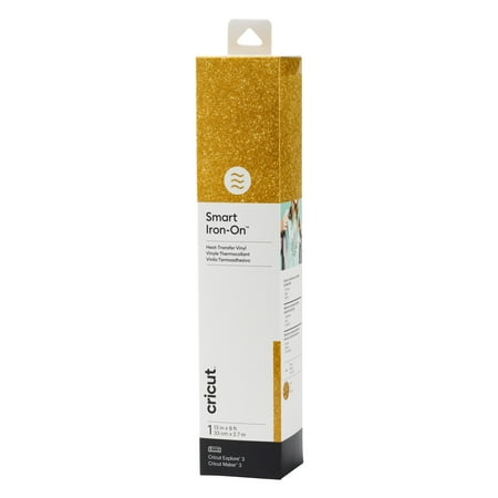 UPC: 0093573661822 | Cricut® Smart Iron-On™ Vinyl Glitter (9 ft) – Gold  13  x 108