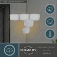 thumbnail image 5 of White Integrated LED Motion Sensor Dusk to Dawn 3-Head Outdoor Security Flood Light - 240 Degree - 85 Ft., 5 of 14