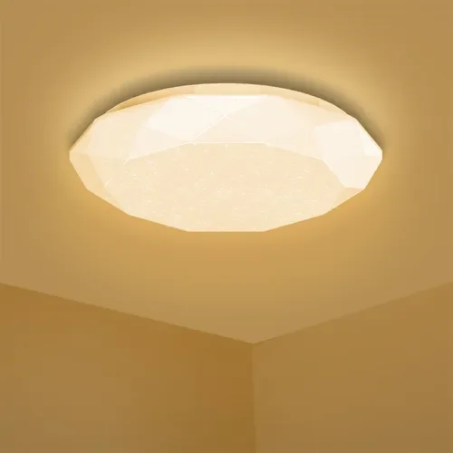 Lampara De Techo Sobreponer Led 18w Luminaria Plafon Aigostar Estructura Blanco