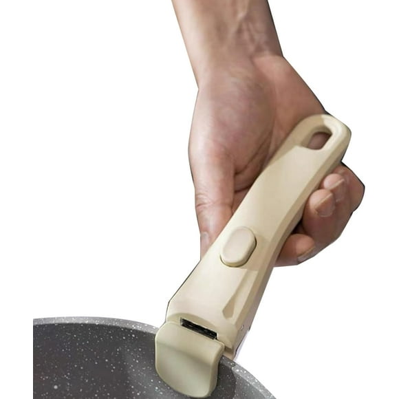 Nonstick Detachable Handle Cookwar- 19x3.2x2.8cm Detachable Removable pan Handle | Portable Cookware Grip | Detachable Pot Handle | Ergonomic Cookware Gripper for Pots | Pans, White