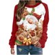 thumbnail image 1 of Camiseta informal de manga larga con cuello redondo y estampado navideño para mujer Pompotops qwe23948, 1 of 5