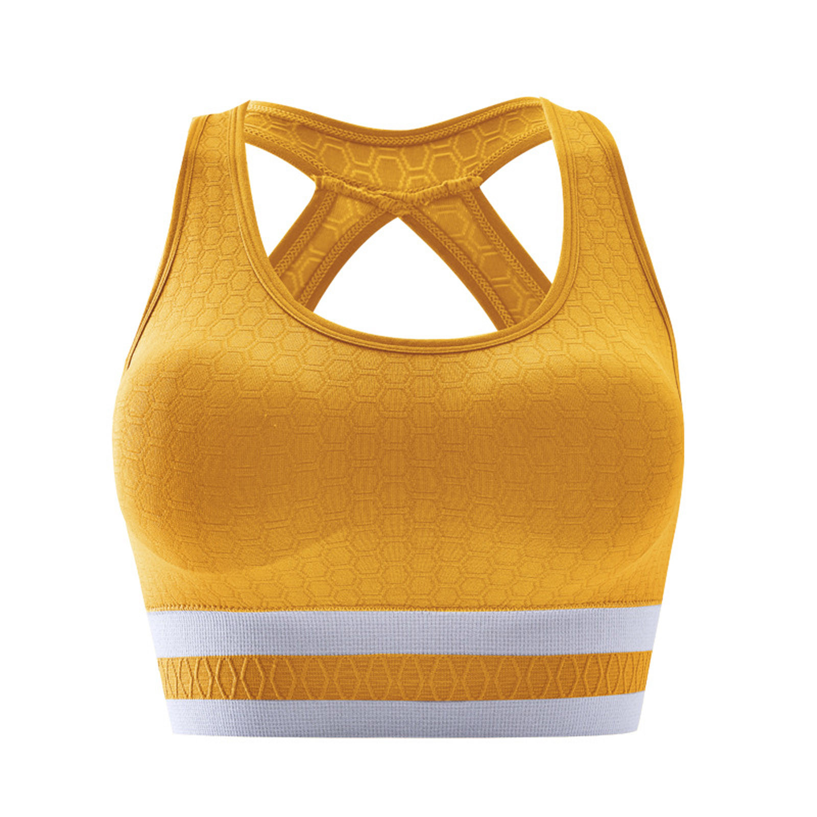 Born living yoga Smash Sleeveless T-Shirt With Built-In Bra Medium-High  Support Yellow