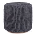 thumbnail image 4 of Posh Living Brayton Cotton Yarn 3-in-1 Pouf/Ottoman/End Table Dark Grey, 4 of 9