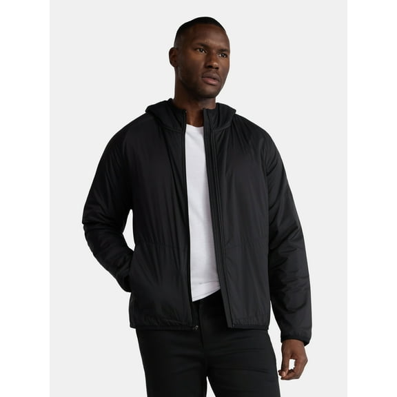 George Men's and Big Men's Lightweight Insulated Hooded Nylon Jacket, Sizes S-3XL