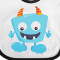 thumbnail image 4 of Inktastic Cute Monster, Blue Monster, Funny Monster, Horns Boys or Girls Baby Bib, 4 of 4