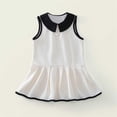 thumbnail image 5 of Spazoro Girls Cute Dresses, Color Block Collared Sleeveless Soft & Comfy Casual A-Line Dress for School White Size 1-2 T, 5 of 9