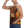 thumbnail image 3 of Balery Countryside Sunflower Cow Camisetas sin mangas para hombre, absorbe la humedad y protege contra el mal olor.-Large, 3 of 7