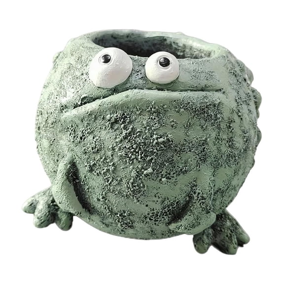 Cute Chubby Frog Planter Vintage Green Decorative Resin Plant Pot For SUCCU-LENTs Small Plants Indoor Outdoor Desktop Garden Home Decor