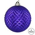 thumbnail image 3 of Vickerman 4" Purple Durian Glitter Ball Ornament, 6 per Bag, 3 of 3