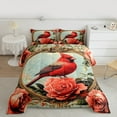 thumbnail image 2 of jejeloiu Cartoon Cardinal Full Size Comforter Sets,Red Flower Floral Bedding Comforter Set,Merry Christmas Bedding Sets For Teens,Ultra Soft Home Decor Reversible,3 Pieces, 2 of 8