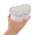 thumbnail image 3 of PENIKOKO White Semi-Transparent Heart-Shaped Jewelry Box with Mirror and Practical Storage Organizer for Home Use, 3 of 8