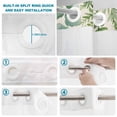 thumbnail image 3 of No Hook Shower Curtain with Built-in Rings - Botanical Summer Washable Waterproof Fabric Bathroom Curtains for Hotel,Rentals, 72X 96 Inch Extra Long , Vintage Eucalyptus Leaf Green Beige, 3 of 9