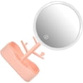 thumbnail image 1 of Lighted Makeup Mirror with Storage Box Tabletop Vanity Makeup Mirror Rechargeable for Home Bathroom Bedroom Vanity Mirrors, 1 of 8