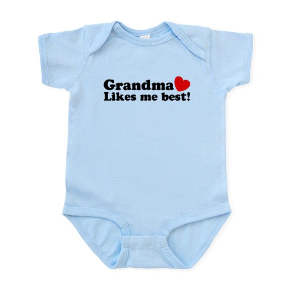 CafePress - Grandma Likes Me Best Infant Bodysuit - Baby Light Bodysuit, Size Newborn - 24 Months