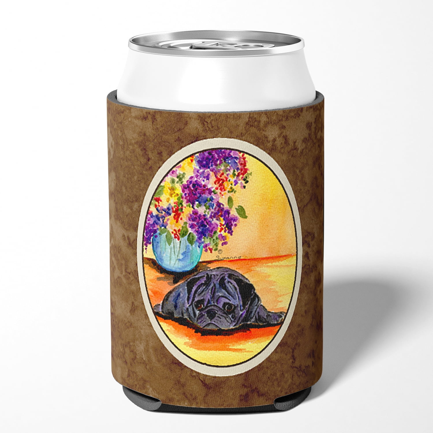 Caroline's Treasures SS8298CC Pug Can or Bottle Hugger, Can Hugger, multicolor