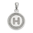 thumbnail image 1 of Sterling Silver Glitter Enamel Letter H Circle Pendant, 1 of 2
