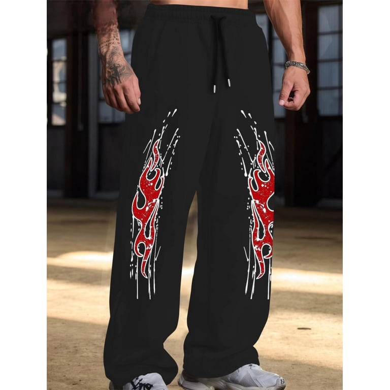 パンツ 2000's archive Black gimmick slacks y2k Black Y2K Baggy Gothic Sweatpants Y2K Men Emo Sweatpants 2000's
