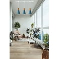 thumbnail image 6 of FSLiving Remote Control Pendant Light 3 Lights J-Type Track Pendant Lamps Scandinavian Style Pendant Lights for Kitchen Hanging Lamp Modern Wood and Aluminium Light Customizable - Blue, 6 of 7
