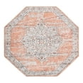 thumbnail image 3 of Unique Loom Nyla Collection Area Rug - Smile (4' Octagon Salmon Pink/Black), 3 of 7