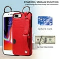 thumbnail image 2 of Allytech Wallet Case for iPhone 8 Plus/7 Plus, [Card Slot] [Ring Buckle] [Adjustable Wristband with Snap Buckles] Premium PU Leather Kickstand Shockproof Case Cover for Women Men - Red, 2 of 10