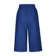 thumbnail image 5 of Capri Pants for Women Casual Cotton Linen Drawstring Lounge Pants Summer Loose Comfy Curved Hem Pants Pockets Ladies Comfy Plus Size 2026 Trendy Outfits Lightweight Cute Fashion Dressy Clothes, 5 of 6