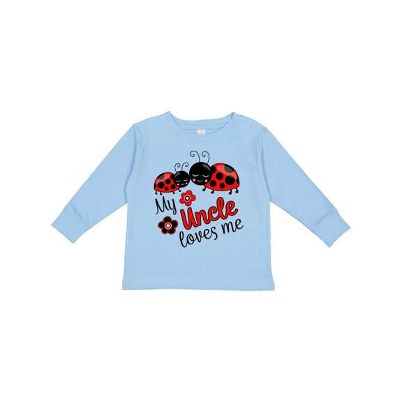 Inktastic My Uncle Loves Me with Cute Ladybugs Boys or Girls Long Sleeve Toddler T-Shirt