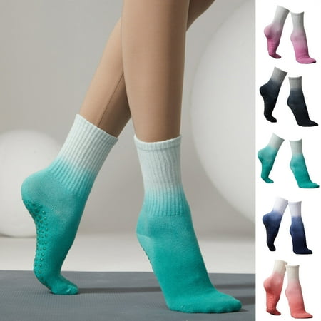 

1 Pair Women Stocking Tie-dye Contrast Color Breathable Material Bright Colors Soft Sweat Absorption High Elast