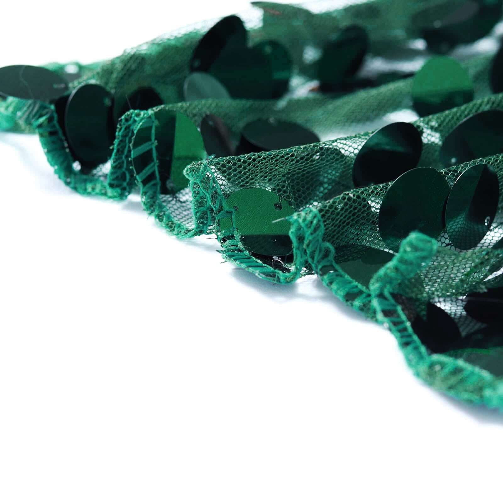 Efavormart 54" x 4 Yards - Payette Sequin Fabric Roll with Mesh Fabric Base for Event Decorations, Wedding Cake, Birthdays, Baby Shower - Hunter Emerald Green