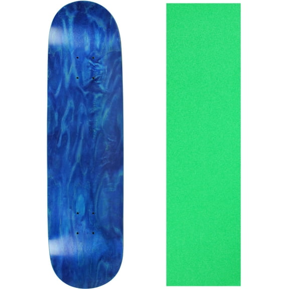Skateboard Deck Pro 7-Ply Canadian Maple STAINED BLUE With Griptape 7.5" - 8.5"