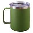 thumbnail image 1 of Vaso aislado al vacío con tapa taza de café de acero inoxidable con asa, 1 of 5