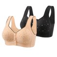 thumbnail image 1 of Tumotour 2Pc Front Closure Bras for Women Seamless Wireless Comfort Supportive Everyday Bras Full Coverage Printed Lifting Bras Convenient Snap Closing Bra Push Up Bras for Yoga Daily Workout Lounging, 1 of 2