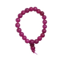 Mogul Pink Stone Beaded Stretch Handmade Round Beads Bracelet Yoga Energy Healing Stone Wrist Bracelet