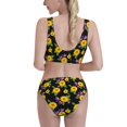 thumbnail image 3 of Picia Daisies Flowers Women's High Waisted Bikini Scoop Neck Swimsuit Two Pieces Bathing Suit-, 3 of 8