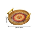 thumbnail image 3 of CreativeArrowy Food Organiser Round Rattan Fruit Basket Breakfast Bread Container Portable Storage Boxes Hot Bamboo Woven Frame, 3 of 15