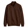 thumbnail image 5 of Half-Zipper Sweatshirts for Men Solid Color Waffle Knit Sweater Loose Casual Half-Zip Stand Collar Long Sleeve Shirt Pullover Soft and Comfortable, 5 of 8