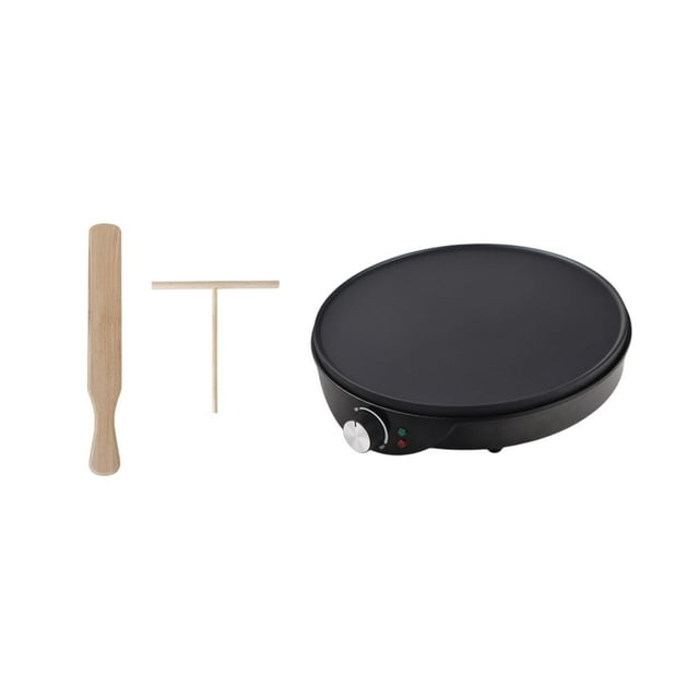 Siruishop Electric Crepe Machine Pancake Griddle Adjustable Temperature Control Portable Crepe Pan Nonstick for Tortillas Pancakes Eggs
