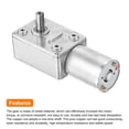 thumbnail image 2 of Uxcell DC 12V 15RPM Worm Geared Motor 6mm D Shaft Reduction Electric Motor Reducer High Torque Low Speed, 2 of 5