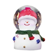 Christmas Snowman Color Changing Lighted Crystal Ball Decor Resin Glass Christmas Ornaments