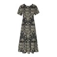 thumbnail image 4 of SDNall Robes pour Femmes Chandail Tricoté Col en U avec Dentelle et Robe Chandail à la Mode, 4 of 9