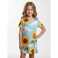thumbnail image 2 of Girls Short Sleeve Dress Relaxed-Fit Pull-On Adorable Casual Dress for Big Girls Age 6-13 Party Dress, 2 of 6