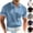 #01 Sky Blue, variant on Men's Ribbed Knit Polo Shirt Short Sleeve Contrast Trim Collar Cuffs Button Placket Slim Fit Fashion Vintage Tops, #01 White, L