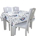 thumbnail image 4 of EREHome Horizontal Stripes Tablecloths Green Table Top Decoration 60x104 inches, 4 of 5